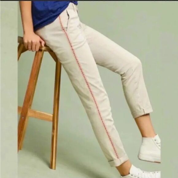 Anthropologie relaxed fit striped chinos
